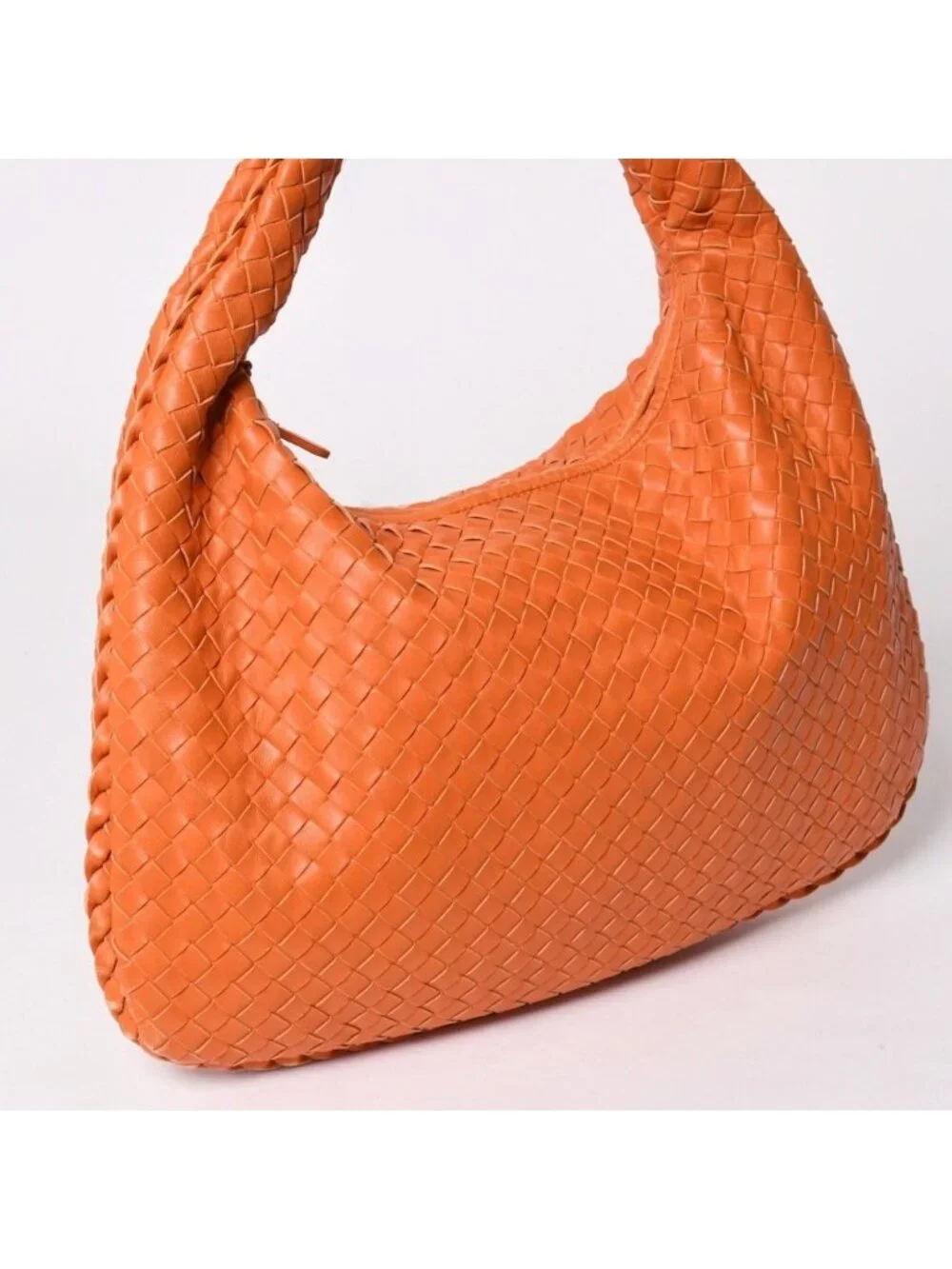Bottega Veneta Hobo Intrecciato Leather Orange
